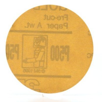 3M Hookit Recubierto Óxido de aluminio Amarillo Disco de velcro - Óxido de aluminio - 3 pulg. - P500 - Mediano - 00912
