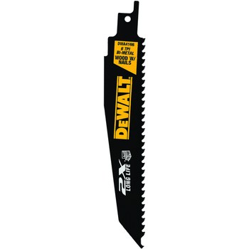 Imágen de Hoja de sierra recíproca 2X Larga vida DWA4166B de Acero de alta velocidad 6 pulg. por de DEWALT (Imagen principal del producto)