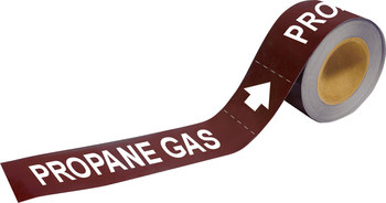 Imágen de Brady Pipe Markers-To-Go Blanco sobre marrón Vinilo 109580 Marcador de tubería autoadhesivo (Imagen principal del producto)