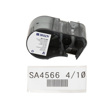 Brady FreezerBondz M5-114-490 Etiquetas criogénicas - 1.5 pulg. x 3.75 pulg. - Poliéster - Negro sobre blanco - B-490