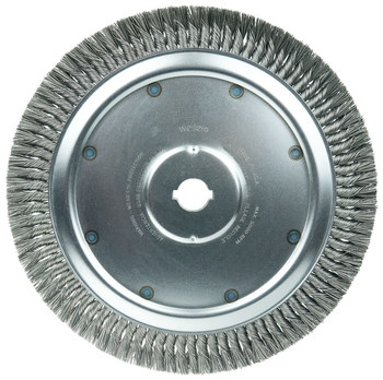 Weiler 09809 Wheel Brush - 14 in Dia - Knotted - Standard Twist Steel Bristle