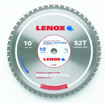 Imágen de Hoja de sierra circular para corte de metales 21886ST100052CT de Carburo de titanio por 10 pulg. de Lenox (Imagen principal del producto)
