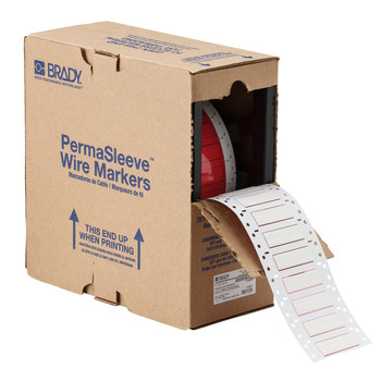 Imágen de Brady Permasleeve Blanco Termocontraíble Transferencia térmica HX-375-2-WT Manga para impresora de transferencia térmica troquelada (Imagen principal del producto)