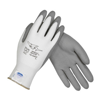 PIP Great White 19-D622 Gris/Blanco Pequeño Dyneema/Nailon/Spandex Guantes resistentes a cortes - Longitud 8.7 pulg. - 616314-48494