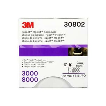3M Trizact, Hookit 30802 Espuma Kit de disco de espuma - 6 pulg. Dia