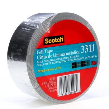 3M Scotch 3311 Cinta de aluminio - 2 pulg. Anchura x 50 yd Longitud - 3.6 mil espesor total - 85493