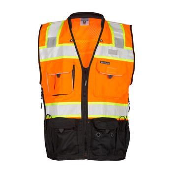 Imágen de ML Kishigo Premium Black Series Naranja Grande Poliéster Malla/Sólido Chaleco de alta visibilidad (Imagen principal del producto)