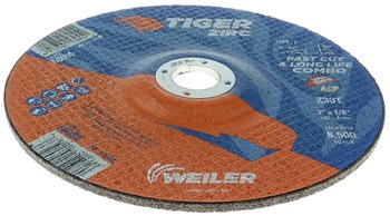 Weiler Tiger Zirc Disco de corte y esmerilado 58056 - 7 pulg. - Zirconio - 30 - T