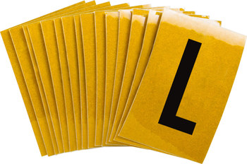 Imágen de Brady Bradylite Negro sobre amarillo Reflectante Exterior Carta 5920-L Etiqueta en forma de letra (Imagen principal del producto)