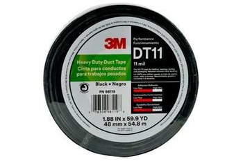 3M DT11 Negro Cinta para ductos - 1.88 pulg. Anchura x 60 yd Longitud - 11 mil Espesor - 17228