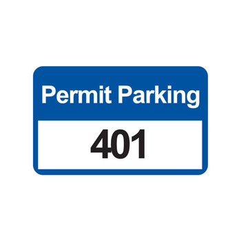 Imágen de Brady Negro/Azul sobre blanco Rectángulo Vinilo Parachoques 96249 Etiqueta de permiso de estacionamiento (Imagen principal del producto)