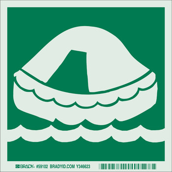 Imágen de Brady Bradyglo B-324 Poliéster Cuadrado Verde Cartel de evacuación IMO 59102 (Imagen principal del producto)