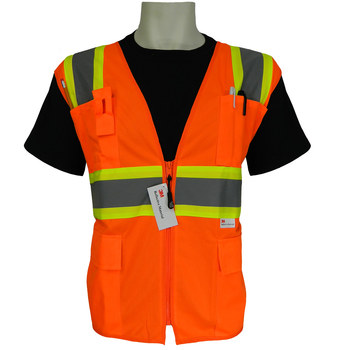 Imágen de Global Glove Frogwear GLO-004 Naranja fluorescente/Lima Grande Poliéster Malla/Sólido Chaleco de alta visibilidad (Imagen principal del producto)