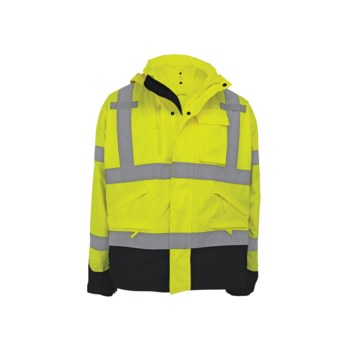 Global Glove Parka de invierno de alta visibilidad GLO-P3-MD - tamaño Mediano - Poliéster Oxford 300D - Amarillo/verde de alta visibilidad - ANSI clase 3, tipo R - 29243