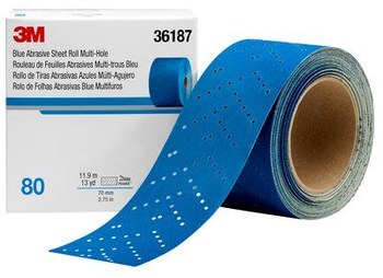 3M Hookit Rollo de hoja de lijado 36187 - 2.75 pulg. x 13 yd - Óxido de aluminio cerámico - 80