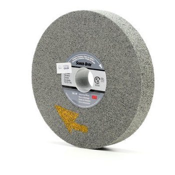 3M Scotch-Brite Convoluto Carburo de silicio Duro Rueda de desbaste - Fina grado - Accesorio Eje - Diámetro 6 pulg. - Agujero Central 1 pulg. - Grosor 1 pulg. - 60310