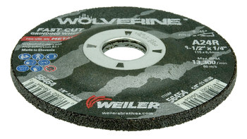 Weiler Wolverine Rueda esmeriladora de superficie 56464 - 4-1/2 pulg - Óxido de aluminio - 24 - R