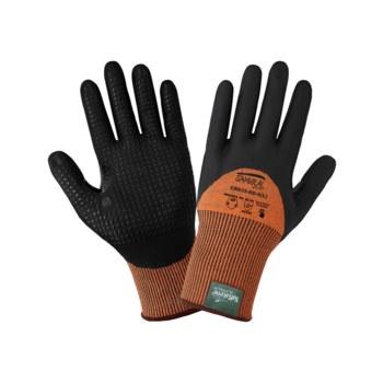 Global Glove Samurai Glove Naranja de alta vis. Grande Tuffalene Platino UHMWPE Tuffalene Platino UHMWPE Guantes resistentes a cortes - Pulgar reforzado - cr835-rd lg