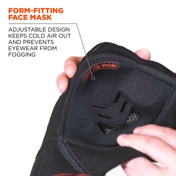 Ergodyne N-Ferno 6970 Negro Polar Capucha de pasamontañas para clima frío - Velcro - 720476-16971