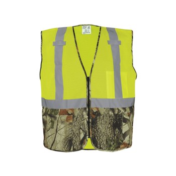 Global Glove Frog Wear Chaleco de seguridad GLO-020-M - tamaño Mediano - Amarillo/Verde/Camuflaje - ANSI clase 2 (sin mangas) - 29027