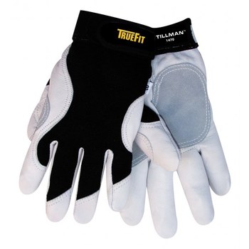 Imágen de Tillman TrueFit 1470 Blanco/negro Grande Cuero Grano Piel de cabra Cuero Guantes de trabajo (Imagen principal del producto)
