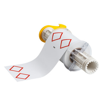 Imágen de Brady Rojo sobre blanco Transferencia térmica 130767 Rollo de etiquetas para impresora de transferencia térmica troquelado (Imagen principal del producto)