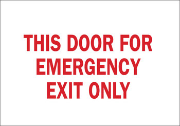 Imágen de Brady B-401 Poliesterino de alto impacto Rectángulo Blanco Inglés Cartel de salida de emergencia 22503 (Imagen principal del producto)