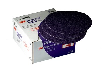 3M Imperial Stikit 00374 Discos PSA - 6 pulg. - 36 - Muy áspero - Óxido de aluminio
