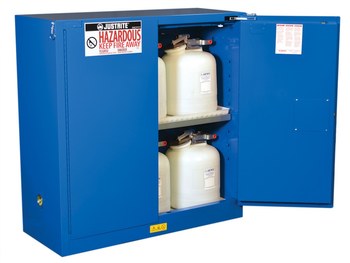 Justrite Sure-Grip EX Gabinete de almacenamiento de material peligroso 8630281 - 30 gal - Azul real - 16500
