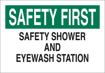 Imágen de Brady B-401 Poliestireno Rectángulo Blanco Inglés Cartel de lavado de ojos y ducha 22654 (Imagen principal del producto)