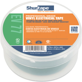 Shurtape Verde Cinta eléctrica - 3/4 pulg. Anchura x 66 pies Longitud - 7.0 mil Espesor - shurtape 104701