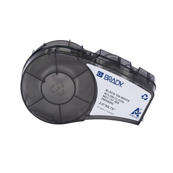 Brady 152094 Cartuchos para impresora de transferencia térmica troquelados - 2 pulg. x 0.75 pulg. - Nailon - Negro sobre blanco - B-499