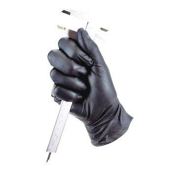 The Glove Company Work Gear Negro Grande Nitrilo Guante desechable - acabado Con textura - Longitud 9 pulg. - 348098-00004
