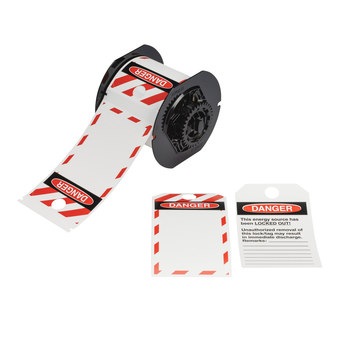 Imágen de Brady Rojo sobre blanco Exterior Poliéster Transferencia térmica B30-255-851OSHADSB Etiquetas predimensionadas para impresoras (Imagen principal del producto)