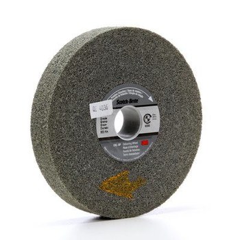 3M Scotch-Brite Convoluto Carburo de silicio Duro Rueda de desbaste - Fina grado - Accesorio Eje - Diámetro 6 pulg. - Agujero Central 1 pulg. - Grosor 1 pulg. - 60306