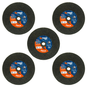 Weiler Tiger Zirc Rueda de enganche portátil 68344 - Tipo 1 (recto) - 6 pulg. - Alúmina-zirconia - 16 - R