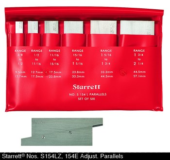 Imágen de Juego de paralelas ajustables S154LZ de 1-3/4 pulg.,2-1/8 pulg.,2-11/16 pulg.,3-9/16 pulg. por de Starrett (Imagen principal del producto)