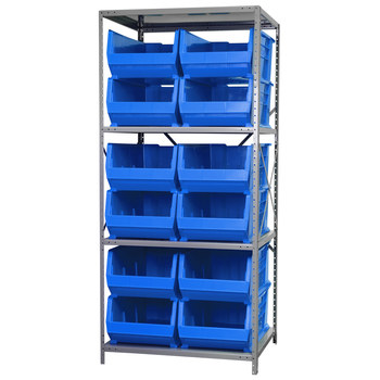 Imagen de Akro-mils AS3679293 Akrobin 6500 lb Ajustable Azul Gris Revestido en polvo Acero 22 ga Abierto Ajustable Sistema de estantería fijo (Imagen principal del producto)