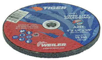 Weiler Tiger Rueda de enganche 57073 - Tipo 1 (recto) - 4 pulg. - Óxido de aluminio - 24 - T