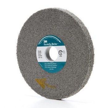 3M Scotch-Brite Convoluto Carburo de silicio Duro Rueda de desbaste - Fina grado - Accesorio Eje - Diámetro 6 pulg. - Agujero Central 1 pulg. - Grosor 1/2 pulg. - 05790