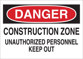 Imágen de Brady B-120 Poliéster reforzado con fibra de vidrio Rectángulo Blanco Inglés Cartel de construcción de carreteras 122903 (Imagen principal del producto)