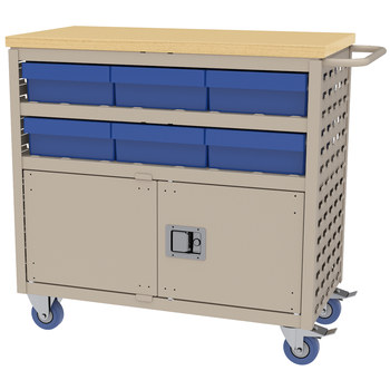 Imagen de Akro-mils MA3618PLD1 800 lb Masilla Revestido en polvo Acero Madera dura 16 ga Carro de estante con persianas (Imagen principal del producto)