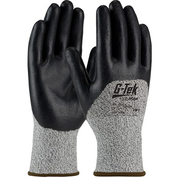 PIP G-Tek PolyKor 16-355 Negro/Blanco Extrapequeño Poliuretano Guantes resistentes a cortes - Longitud 8.3 pulg. - 616314-16862