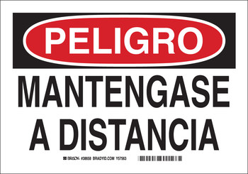 Imágen de Brady B-851 Poliesterino de alto impacto Rectángulo Blanco Español Cartel de seguridad del equipo 38658 (Imagen principal del producto)