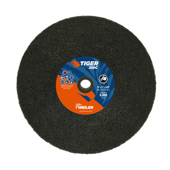 Weiler Tiger Zirc Rueda de enganche portátil 68347 - Tipo 1 (recto) - 8 pulg. - Alúmina-zirconia - 16 - Q