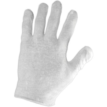 Global Glove Blanco Tejido de algodón/poliéster Tejido de algodón/poliéster Guante de inspección - l100pc