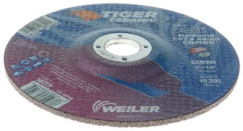 Weiler Tiger Ceramic Disco de corte y esmerilado 58319 - 6 pulg. - Cerámico - 30 - T