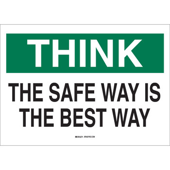 Imágen de Brady B-120 Poliéster reforzado con fibra de vidrio Rectángulo Blanco Inglés Cartel de sensibilización de seguridad 69515 (Imagen principal del producto)
