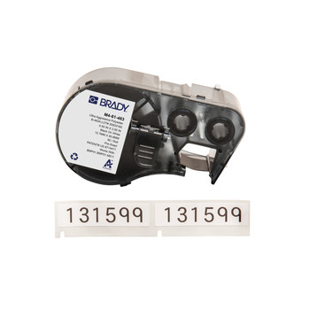 Brady ToughBond M4-61-483 Etiquetas de identificación general de alta adherencia - 0.5 pulg. x 2 pulg. - Poliéster - Negro sobre blanco - B-483A