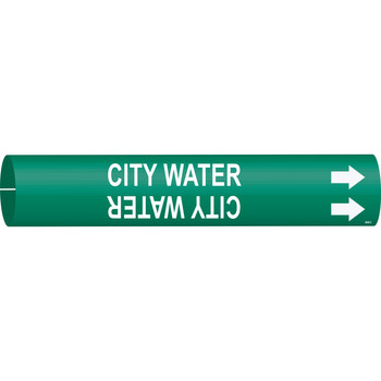 Imágen de Brady Bradysnap-On Blanco sobre verde Plástico 4028-C Marcador de tubería a presión (Imagen principal del producto)